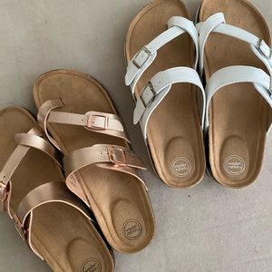 New rose gold and white sandals